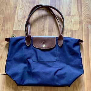 Longchamp Le Pliage medium tote long straps